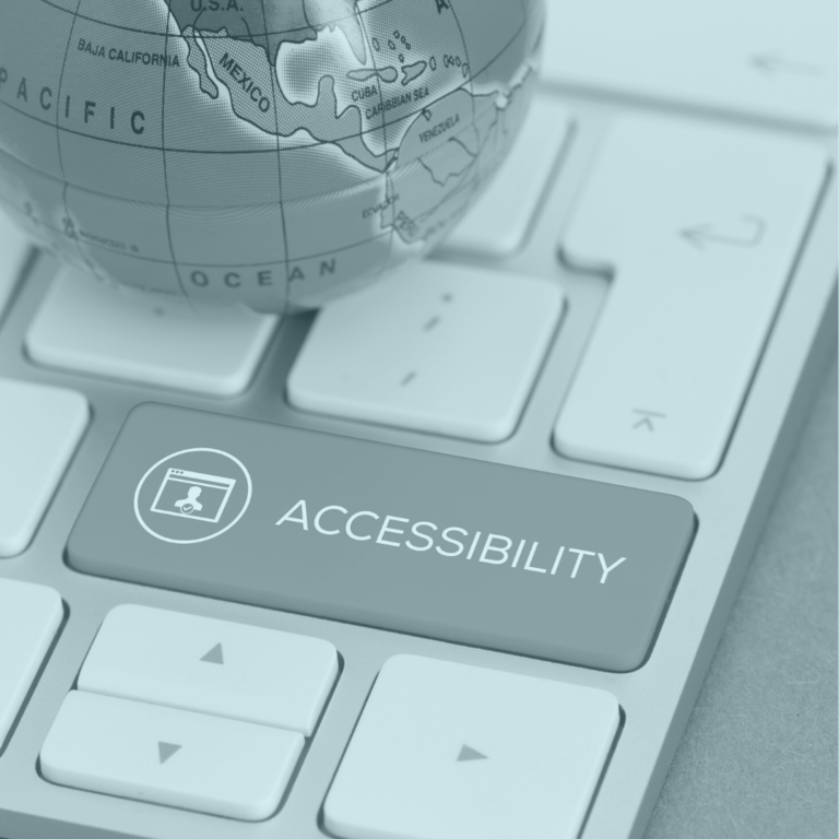 Accessibility button on keyboard with world globe