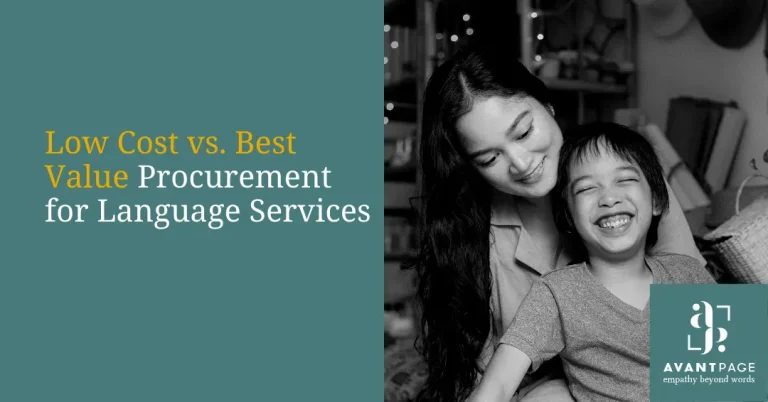 Low Cost vs. Best Value Procurement for Language Services