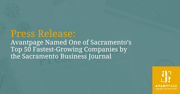Avantpage Named One of Sacramento’s Top 50 Fastest-Growing Companies by the Sacramento Business Journal 